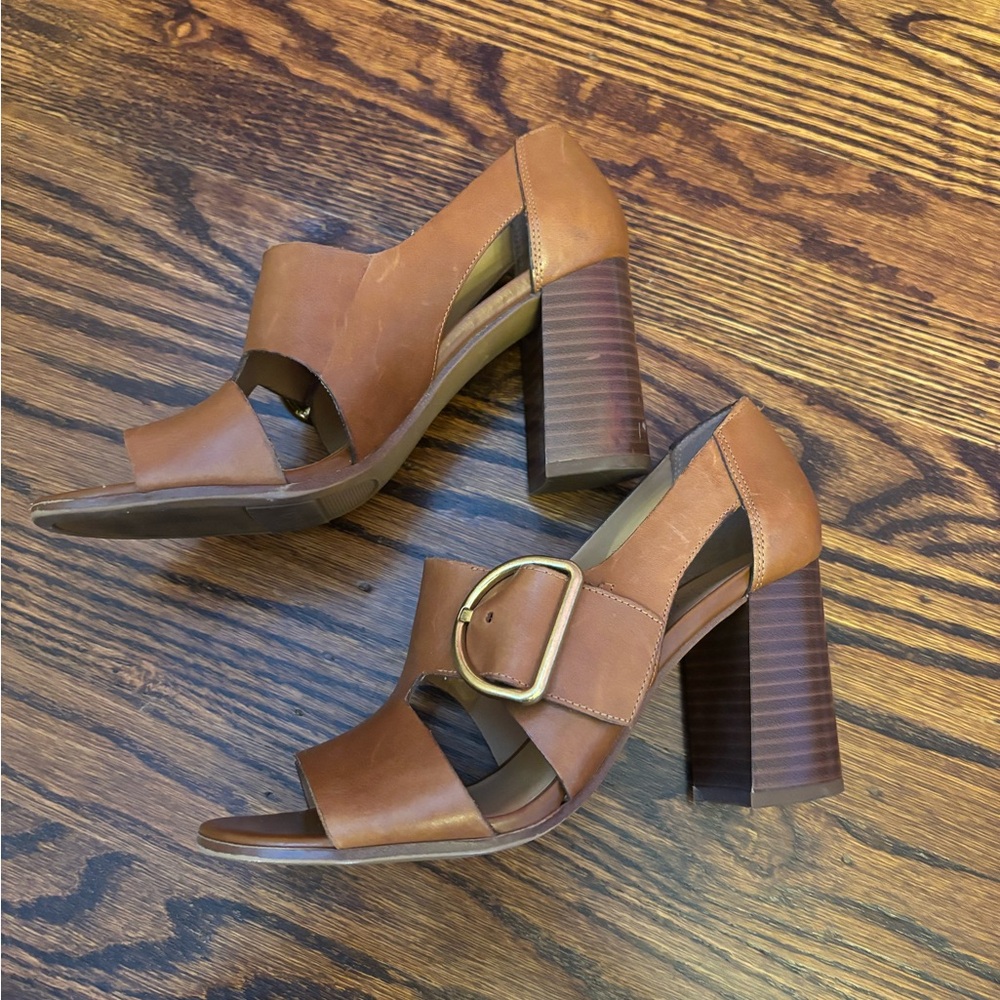 Franco Sarto Brown Buckle Heels Size 6